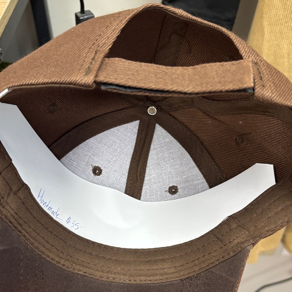 Brown Cap with Feather Accent - Picture 2 of 4